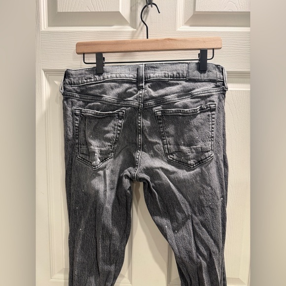 PacSun Distressed Black Slim Boot Jeans Size 29 High Rise Raw Hem - Picture 6 of 9